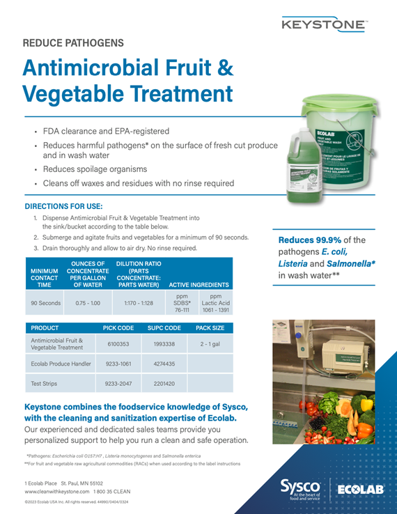 Keystone Antimicrobial Fruit Vegetable Treatment