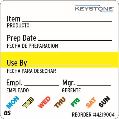2 x 2 Dissolvable Keystone Universal Label ES