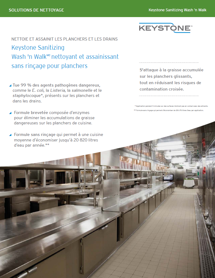 Keystone Sanitizing Wash n Walk No Rinse Drain and Floor CleanerSanitizer