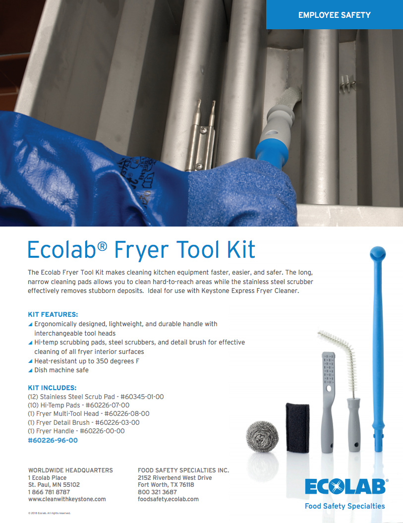 Ecolab PPE Fryer Cleaning Kit