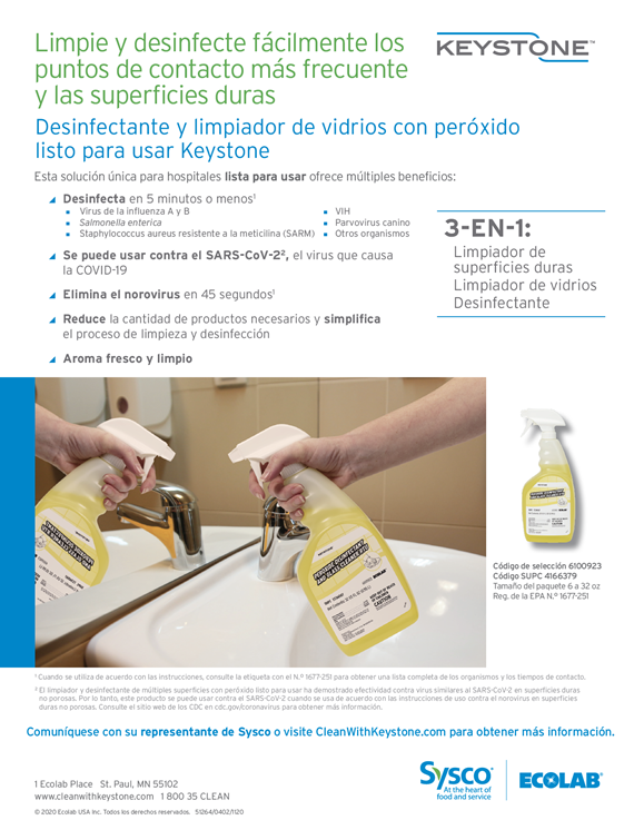 Keystone Peroxide Disinfectant Glass Cleaner RTU