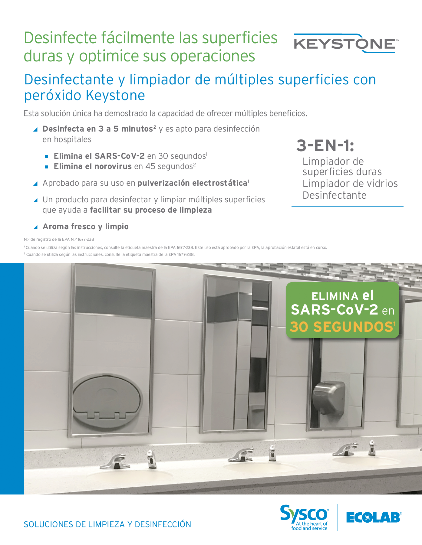 Keystone Peroxide Multi-Surface Cleaner and Disinfectant Sell Sheet